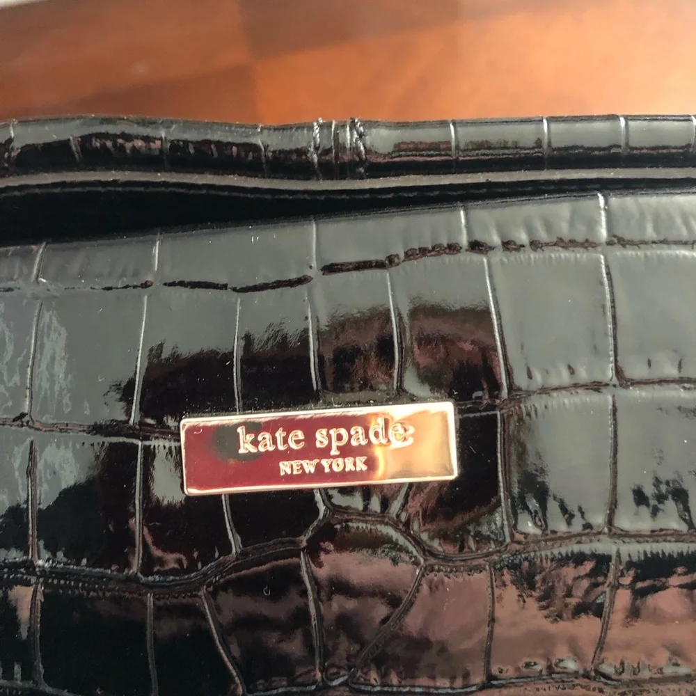 Kate Spade Faux Black Crocodile Pattern Handbag - Picture 2 of 10
